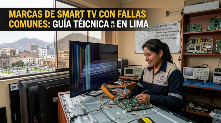 Smart tv con pantalla rota mostrando fallas comunes de smart tv
