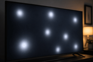 Pantalla con puntos blanco