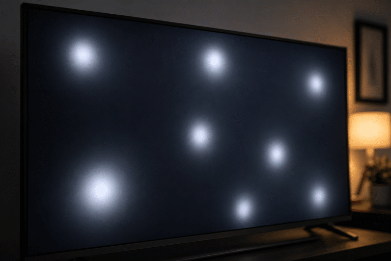 Pantalla con puntos blanco