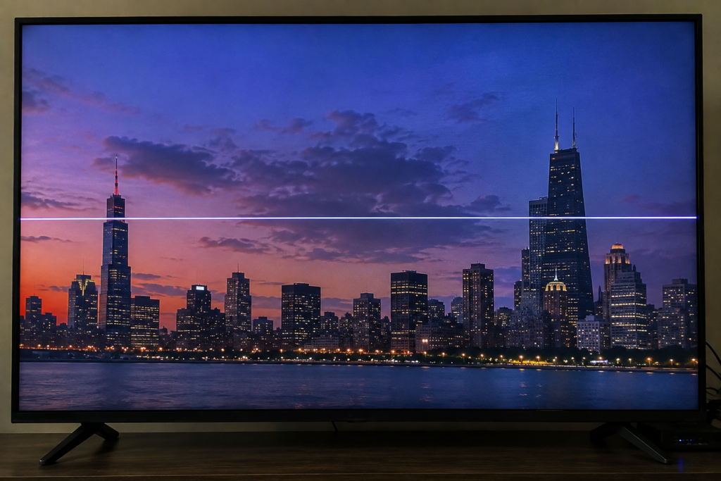 Una linea horizontal en pantalla