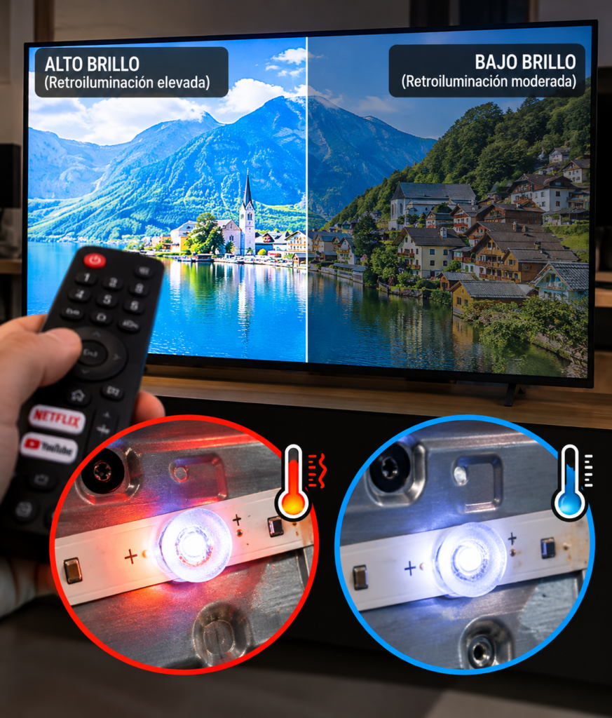 Comparativa de retroiluminación del televisor