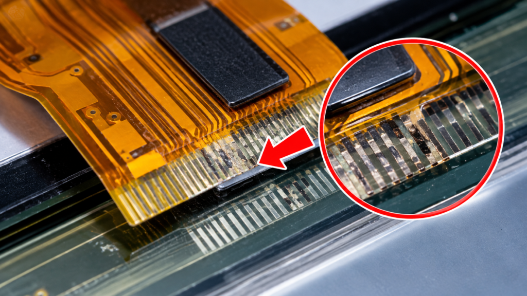 Conexiones dañadas de panel lcd