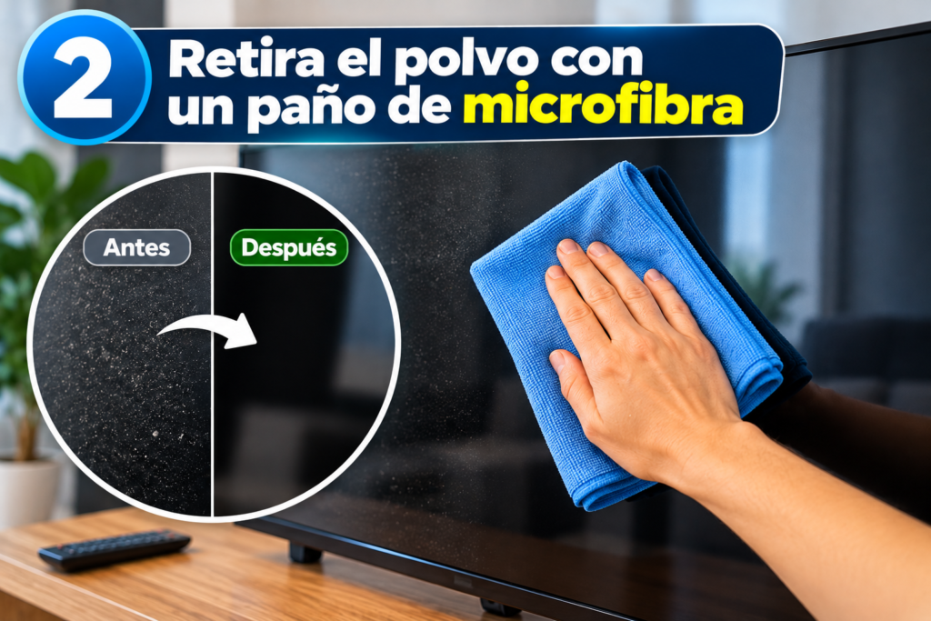 Retira el polvo con microfibra